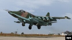 Российский военный самолет Су-25 в Сирии (архивное фото).