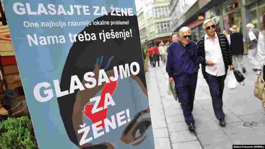 BiH - Održana je ulična akcija ''Glasajmo za žene'', Sarajevo, 6. septembar 2012. Foto: RSE / Midhat Poturović