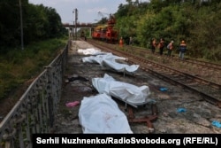 Станція «Квітнева» під Києвом, де внаслідок російського ракетного удару загинули 8 людей, які чекали на потяг. 5 серпня 2026 року