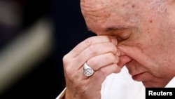 Pope Francis broke down while speaking about Ukraine during a prayer service in Rome on December 8.