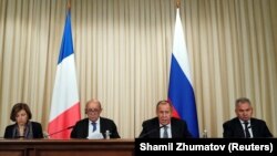 Întâlnirea miniștrilor francezi ai apărării şi de externe Florence Parly şi Jean-Yves Le Drian cu omologii lor ruşi Sergei Lavrov şi Sergei Şoigu 