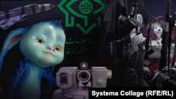 В коллаже использованы фрагменты мультфильмов, анимированных при участии студии "Скайфрейм"