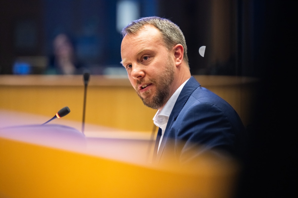 German Green MEP Daniel Freund, a member of the European Parliament's Committee on Budgetary Control. Brussels, Belgium, December 8, 2025.