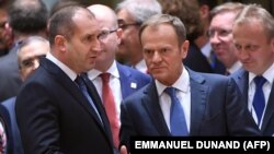 Rumen Radev cu Donald Tusk, președintele Consiliului European