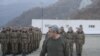 Armenia - President Serzh Sarkisian attends military exercises held by the Karabakh Armenian army, 12Nov2010