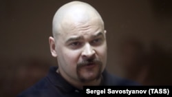 Maksim Martsinkevich attends a court hearing in Moscow in 2018.