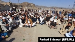 FILE: A protest agains the alleged killing of a civilian by the security forces in the western district of Khyber in February.