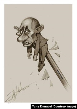 Карикатура Юрия Журавля, посвященная рейтингу Владимира Путина