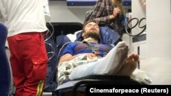 Антикремлевский активист Петр Верзилов после прибытия в Берлин рейсом из Москвы. 15 сентября 2018 года.
