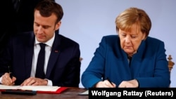 Angela Merkel și Emmanuel Macron