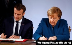 Angela Merkel și Emmanuel Macron