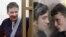 A combo photo of Ukrainian military pilot Nadia Savchenko (left) and Yevgeny Yerofeyev (center) and Aleksandr Aleksandrov, Russian servicemen arrested in May 2015 on terrorism charges related to the separatist conflict in eastern Ukraine