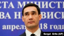 There has been speculation that Serdar Berdymukhammedov (pictured) is being groomed to succeed his father, Turkmen President Gurbanguly Berdymukhammedov. (file photo)
