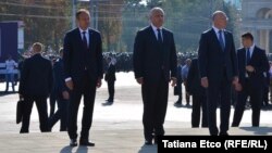 Igor Dodon, Andrian Candu, Pevl Filip, la Chișinău de Ziua Independenței