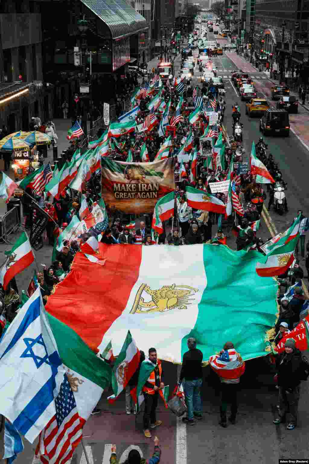 A demonstration against Iran's government in New York on March 15