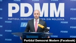 Vladimir Cebotari, unul dintre fondatorii și liderii Partidului Democrat Modern din Moldova, la o conferință de presă pe 26 august.