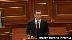 Kurti gjatë fjalimit në Kuvend.