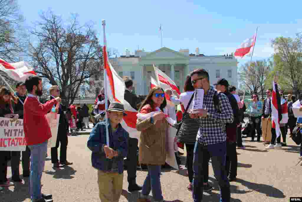 USA - the protest supporting Belarus opposition in Washington DC near the White House