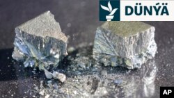 A close-up of rare earth metal produced at MP Materials' Independence facility in Fort Worth, Texas. 