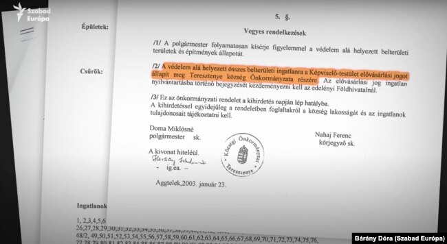 Az önkormányzati rendeletben örökségvédelemre hivatkozva minden portára elővásárlási joga van az önkormányzatnak