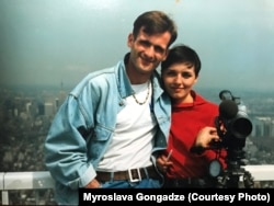 Вересень 1995 року, США . Георгій і Мирослава на оглядовому майданчику Empire State Building