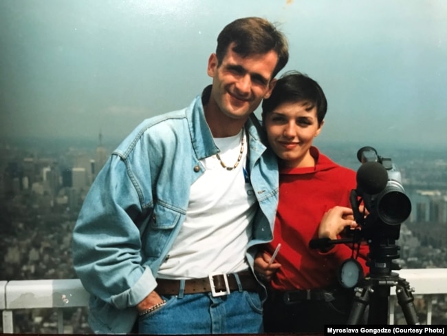 Вересень 1995 року, США. Георгій та Мирослава на оглядовому майданчику Empire State Building