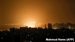 Атака израильской авиации по городу Газа вечером 14 марта