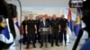 Ministar unutrašnjih poslova Ivica Dačić sa šefovima policije na konferendiji za novinare u Beogradu posle antivladinih protesta, 15. avgust 2025.
