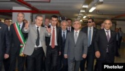 Armenia -- President Serzh Sarkisian attends the opening of a multi-storey underground parking facility, Yerevan, 24May2010