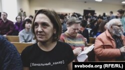 Галіна Ўласік падчас суду над Марынай Золатавай, 12 лютага 2019 году