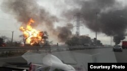 Explosion of gas pipline in southern Iran, March 14, 2019