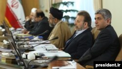 نمایی از جلسه هیات دولت حسن روحانی.