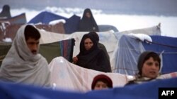 تصویر آرشیف: شماری از خانواده های بیجا شده که در یک کمپ در ولایت هرات زنده گی می کنند
