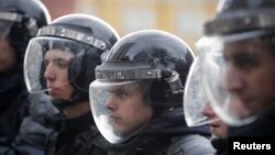 Ոստիկանները՝ երեկ Մոսկվայում տեղի ունեցած բողոքի ակցիայի ժամանակ, 7-ը հոկտեմբերի, 2017թ․