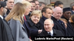 Președintele rus Vladimir Putin sosește la ceremoniile de la Arcul de Triumf,, Paris 11 noiembrie 2018