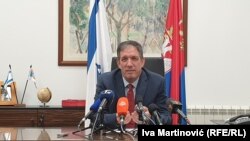 Izraelski ambasador Jahel Vilan daje izjavu medijima, Beograd (12. maj 2021.)