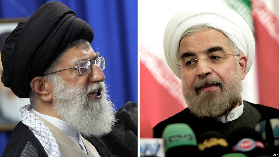 Iranian Supreme Leader Ayatollah Ali Khamenei (left) and President Hassan Rohani in a combo photo