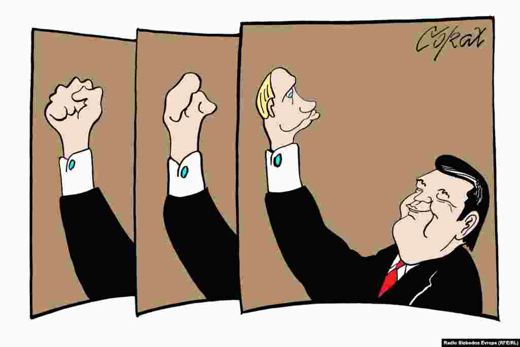 Serbia/Ukraine - Cartoon from Predrag Koraksić Corax &quot;Yaunkovich&quot;, 25Feb2014. 