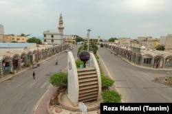 A street in the center of Kharg Island’s township, at the northeastern corner of the island, photographed in 2022.