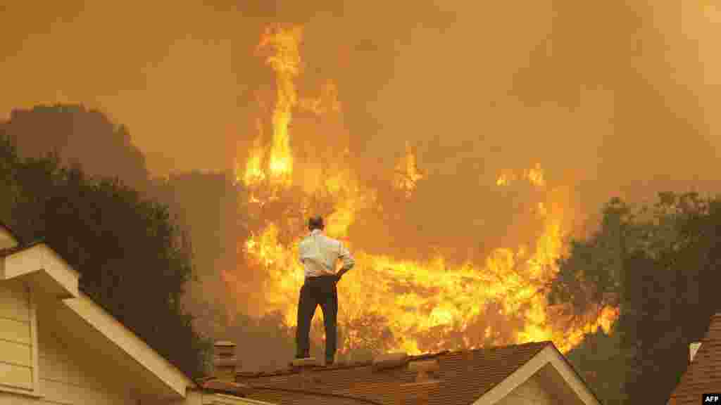 SAD - Požar koji je zahvatio preko 18.000 hektara šume ugrozio je i stambene objekte, Camarillo, California, 3. maj 2013. Foto: AFP / David McNew