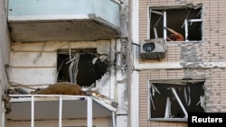 Последствия попадания дрона в жилой дом, Красногорск, Московская область, 17 мая 2026 года