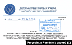 Romania, declassified doc, elections (special communications service)