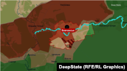 Вовчанськ, Харківська область, на мапі DeepState станом на 14 січня 2026 року