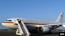 Germany -- The Airbus A310 of the Federal German Air Force named Theodor Heuss at the military section of Tegel Airport in Berlin, 24Jun2011