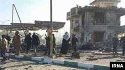 Reports say the suicide bomber detonated his car bomb at a gas station with an adjacent restaurant used by Iranian pilgrims.