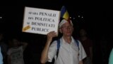 La un protest anti-guvernamental la București