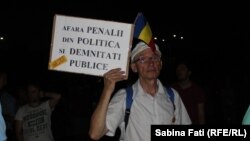 La un protest anti-guvernamental la București