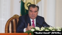 Tajikistan -- Emomali Rahmon president of Tajikistan, Dushanbe, 15Jan2013 