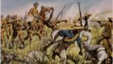 Germani luptă contra tribului Herero, pictură din 1904 de Richard Knötel (1857-1914)