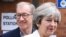 Kryeministreja britanike, Theresa May, dhe bashkëshorti i saj, Philip May.